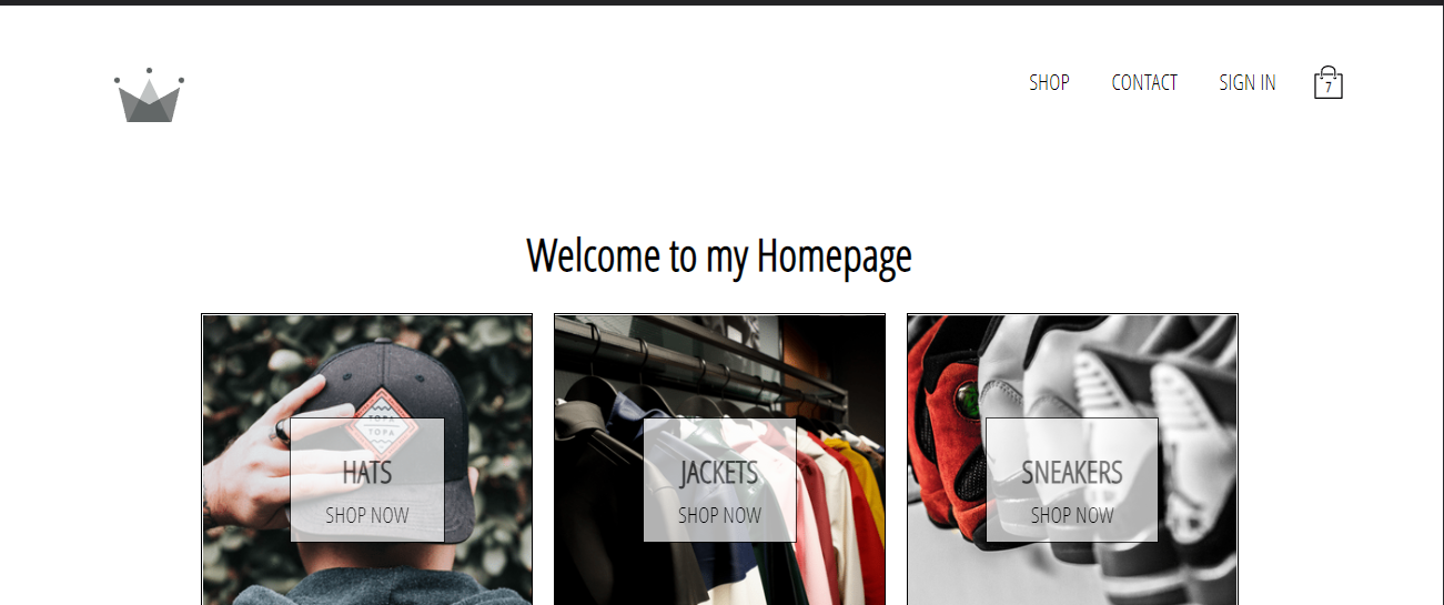 Crown Clothing Homepage